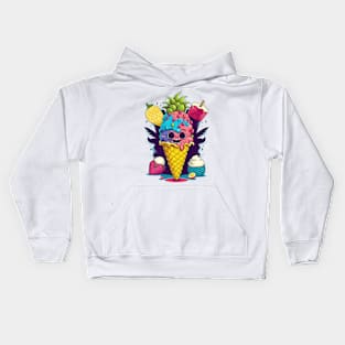 Ice Cream Madness Time Kids Hoodie